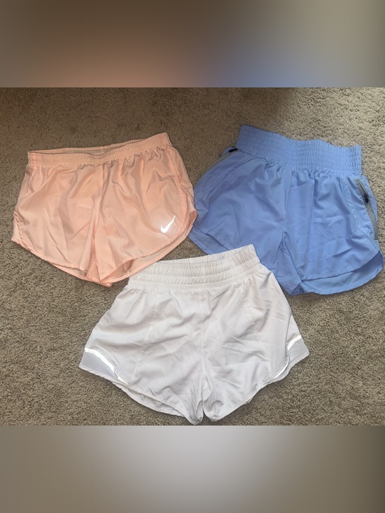 Nike Pants - Nike Peach, White & Periwinkle Blue Running Shorts Trio- Small 4-6